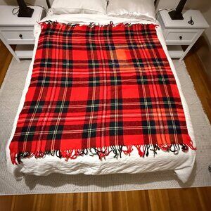 Red wool blanket